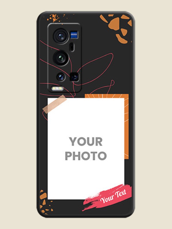Custom Orange Photo Frame on Space Black Custom Soft Matte Phone Back Cover - Vivo X60 Pro Plus - alternate view