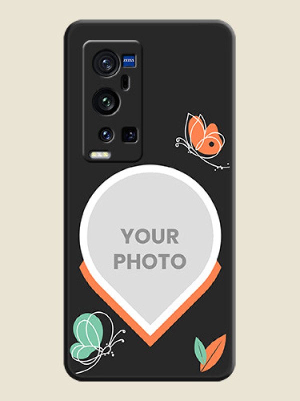 Custom Upload Pic With Simple Butterly Design On Space Black Personalized Soft Matte Phone Covers -Vivo X60 Pro Plus 5G - alternate view