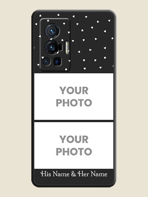 Custom Miniature Love Symbols with Name on Space Black Custom Soft Matte Back Cover - Vivo X70 Pro 5G - alternate view