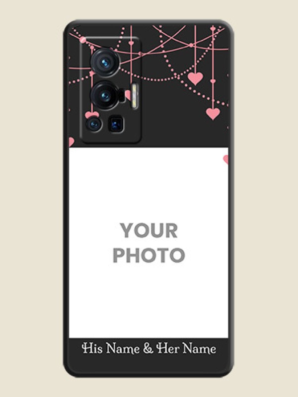 Custom Pink Love Hangings with Text on Space Black Custom Soft Matte Back Cover - Vivo X70 Pro 5G - alternate view