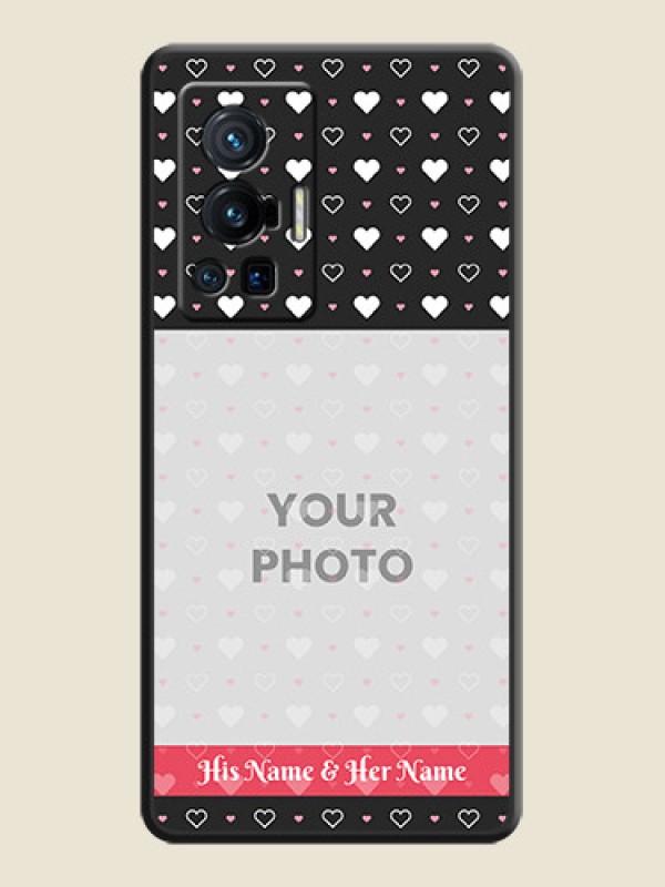 Custom White Color Love Symbols with Text Design on Photo on Space Black Soft Matte Phone Cover - Vivo X70 Pro 5G - alternate view