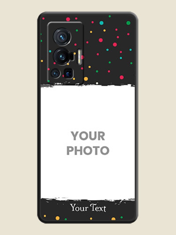Custom Multicolor Dotted Pattern with Text on Space Black Custom Soft Matte Phone Back Cover - Vivo X70 Pro 5G - alternate view