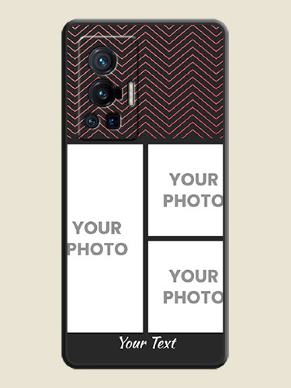 Custom Wave Pattern with 3 Image Holder on Space Black Custom Soft Matte Back Cover - Vivo X70 Pro 5G - alternate view