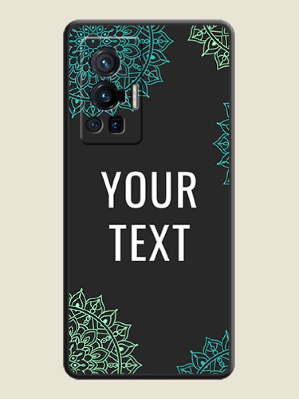 Custom Your Name with Floral Design on Space Black Custom Soft Matte Back Cover - Vivo X70 Pro 5G - alternate view