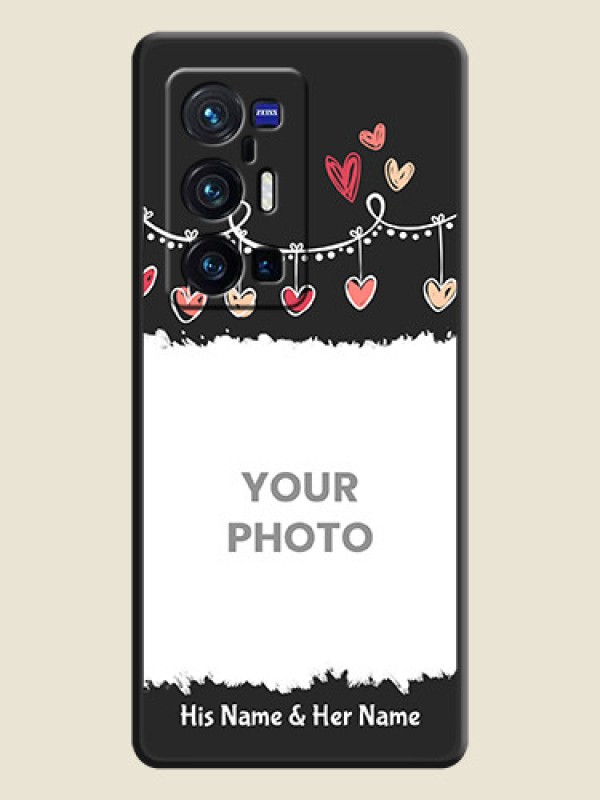 Custom Pink Love Hangings with Name on Space Black Custom Soft Matte Phone Cases - Vivo X70 Pro Plus 5G - alternate view
