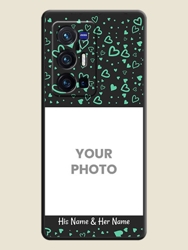 Custom Sea Green Indefinite Love Pattern on Photo on Space Black Soft Matte Mobile Cover - Vivo X70 Pro Plus 5G - alternate view