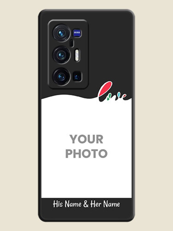 Custom Fall in Love Pattern with Picture on Photo on Space Black Soft Matte Mobile Case - Vivo X70 Pro Plus 5G - alternate view