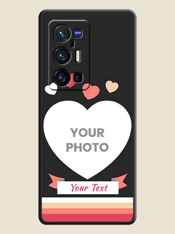 Custom Love Shaped Photo with Colorful Stripes on Personalised Space Black Soft Matte Cases - Vivo X70 Pro Plus 5G - alternate view