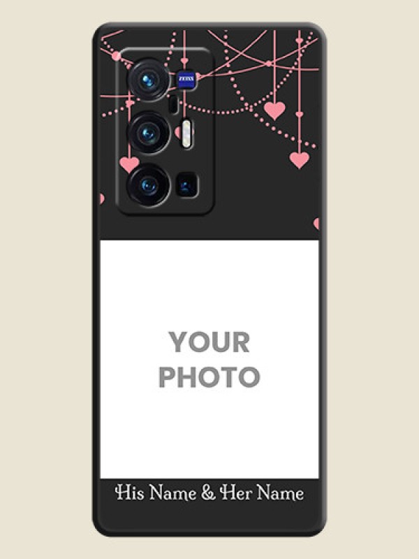 Custom Pink Love Hangings with Text on Space Black Custom Soft Matte Back Cover - Vivo X70 Pro Plus 5G - alternate view