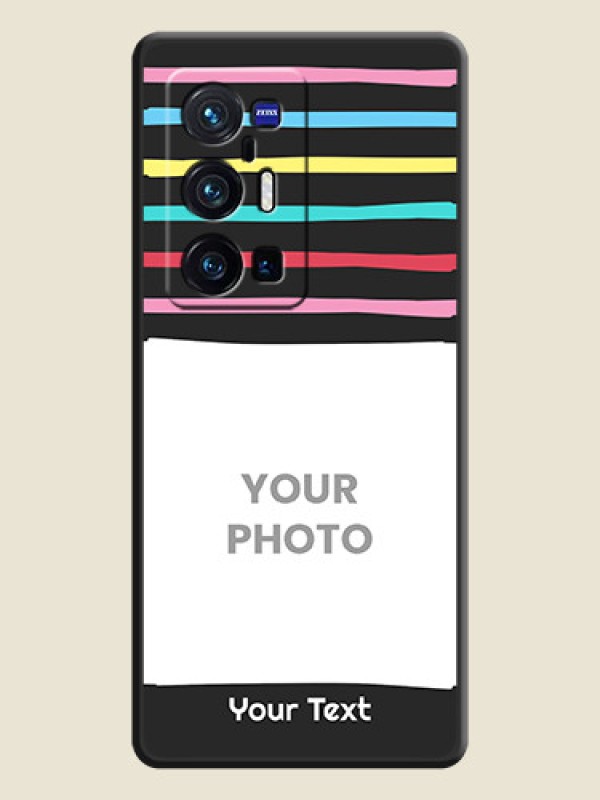 Custom Multicolor Lines with Image on Space Black Personalized Soft Matte Phone Covers - Vivo X70 Pro Plus 5G - alternate view