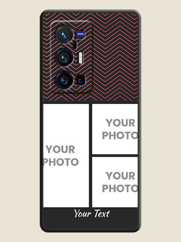 Custom Wave Pattern with 3 Image Holder on Space Black Custom Soft Matte Back Cover - Vivo X70 Pro Plus 5G - alternate view