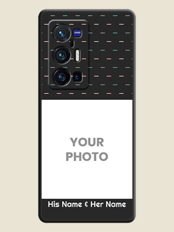 Custom Line Pattern Design with Text on Space Black Custom Soft Matte Phone Back Cover - Vivo X70 Pro Plus 5G - alternate view