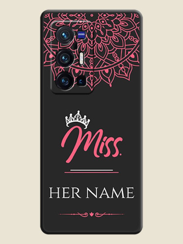 Custom Mrs Name with Floral Design on Space Black Personalized Soft Matte Phone Covers - Vivo X70 Pro Plus 5G - alternate view