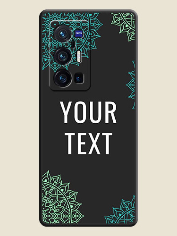Custom Your Name with Floral Design on Space Black Custom Soft Matte Back Cover - Vivo X70 Pro Plus 5G - alternate view