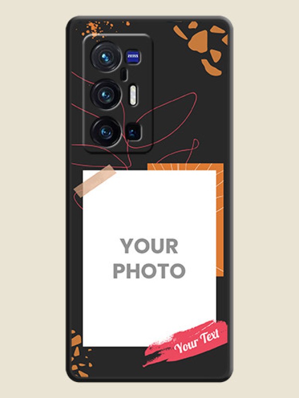 Custom Orange Photo Frame on Space Black Custom Soft Matte Phone Back Cover - Vivo X70 Pro Plus 5G - alternate view