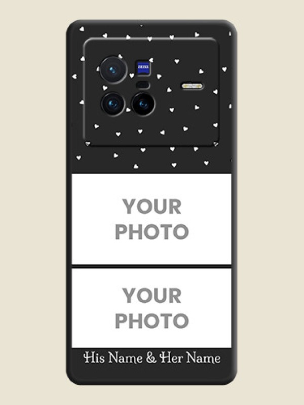 Custom Miniature Love Symbols with Name on Space Black Custom Soft Matte Back Cover - Vivo X80 5G - alternate view