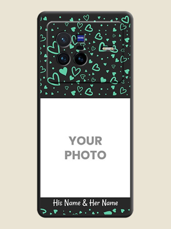 Custom Sea Green Indefinite Love Pattern on Photo on Space Black Soft Matte Mobile Cover - Vivo X80 5G - alternate view