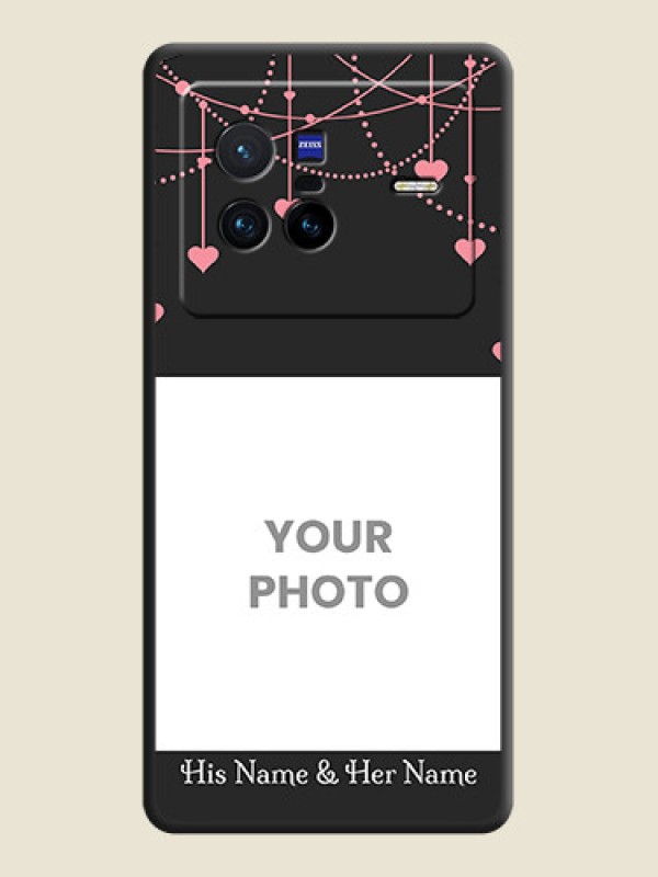 Custom Pink Love Hangings with Text on Space Black Custom Soft Matte Back Cover - Vivo X80 5G - alternate view