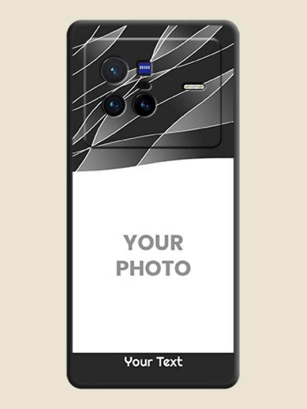 Custom Mixed Wave Lines on Photo on Space Black Soft Matte Mobile Cover - Vivo X80 5G - alternate view
