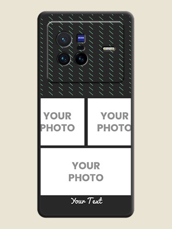 Custom Cross Dotted Pattern with 2 Image Holder  on Personalised Space Black Soft Matte Cases - Vivo X80 5G - alternate view
