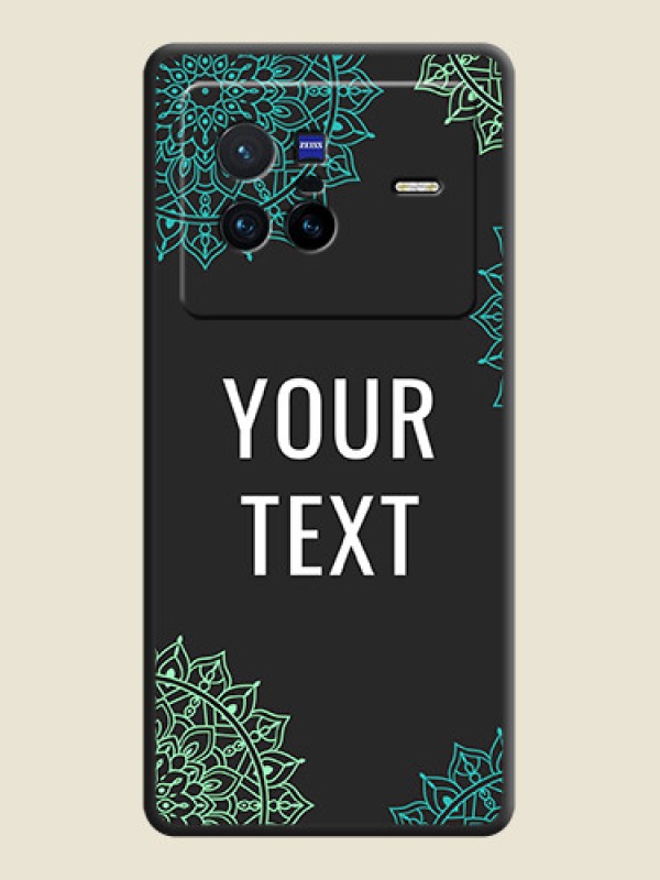 Custom Your Name with Floral Design on Space Black Custom Soft Matte Back Cover - Vivo X80 5G - alternate view