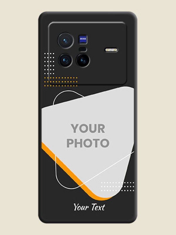 Custom Yellow Triangle on Photo on Space Black Soft Matte Phone Cover - Vivo X80 5G - alternate view