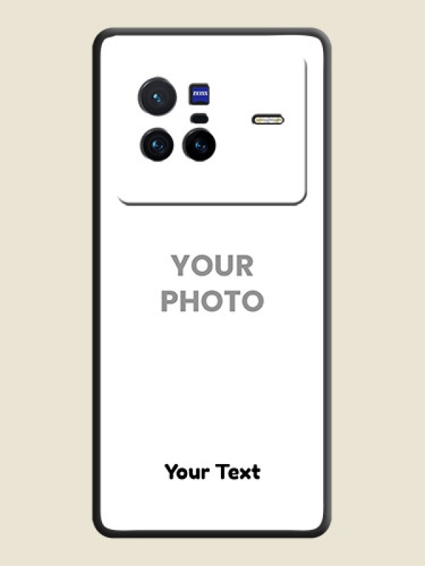 Custom Full Single Pic Upload With Text On Space Black Personalized Soft Matte Phone Covers -Vivo X80 5G - alternate view