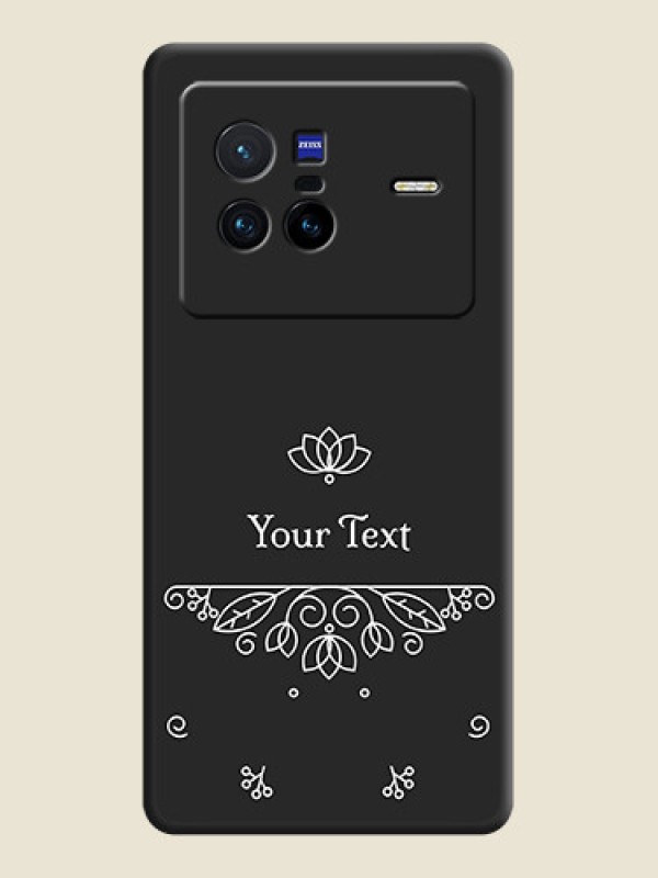 Custom Lotus Garden Custom Text On Space Black Personalized Soft Matte Phone Covers -Vivo X80 5G - alternate view