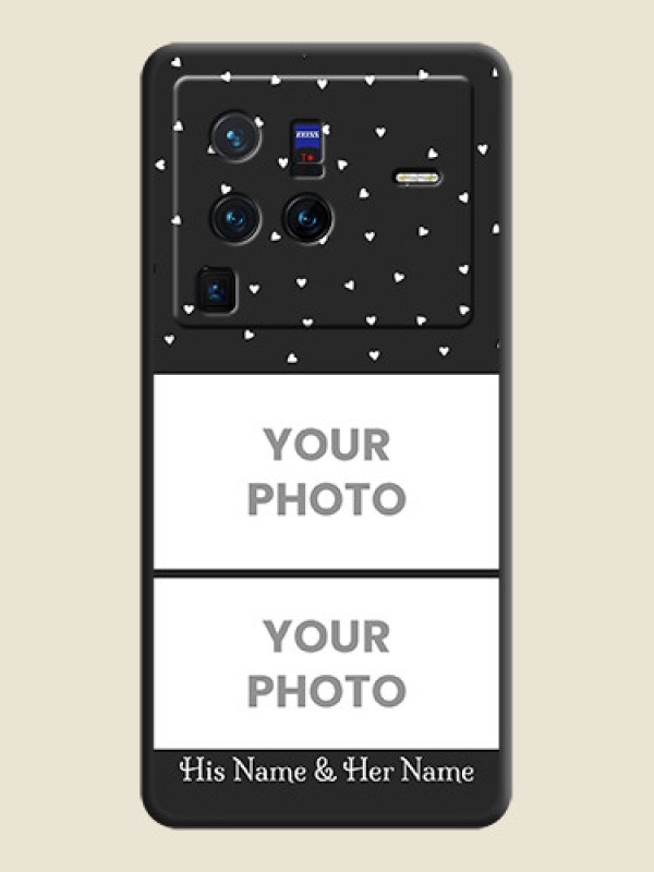 Custom Miniature Love Symbols with Name on Space Black Custom Soft Matte Back Cover - Vivo X80 Pro 5G - alternate view