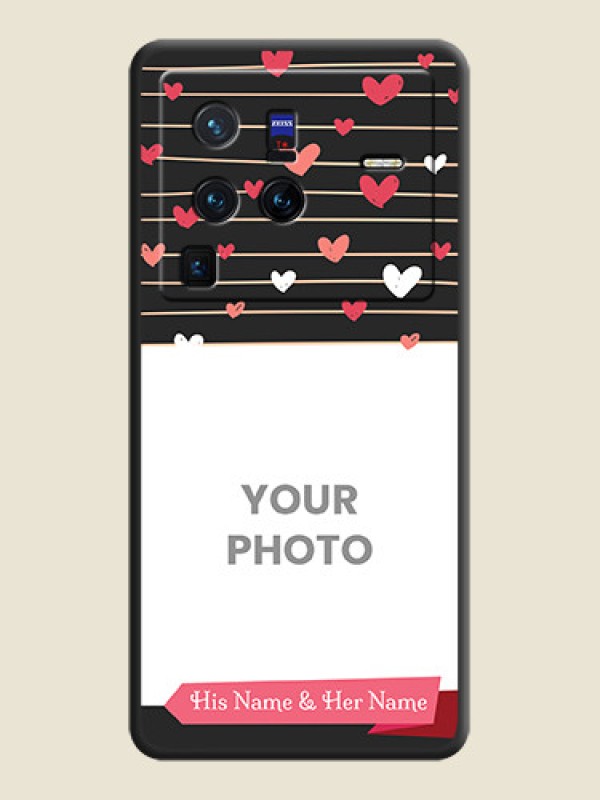 Custom Love Pattern with Name on Pink Ribbon  on Photo on Space Black Soft Matte Back Cover - Vivo X80 Pro 5G - alternate view