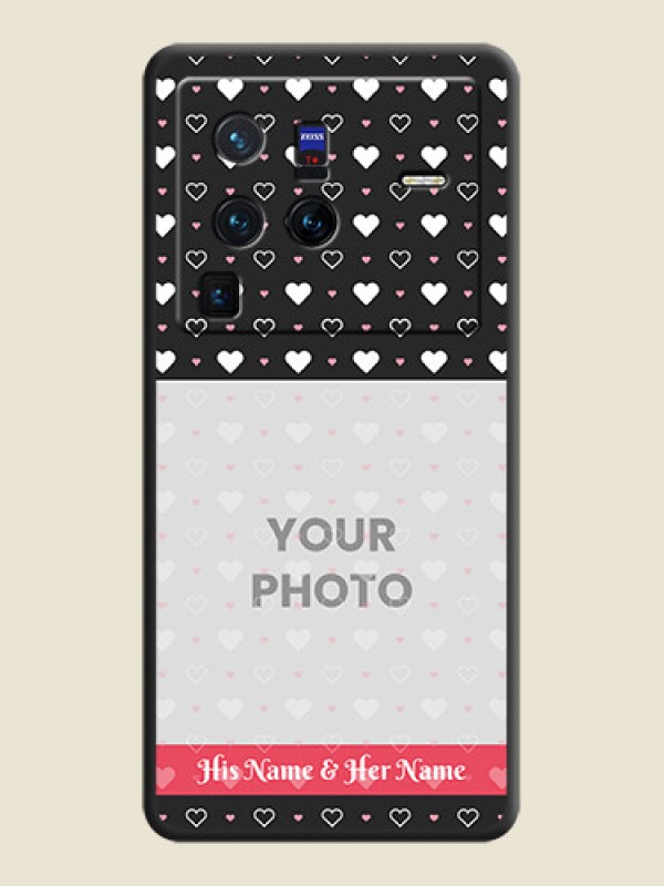 Custom White Color Love Symbols with Text Design on Photo on Space Black Soft Matte Phone Cover - Vivo X80 Pro 5G - alternate view