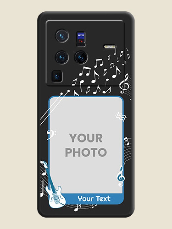 Custom Musical Theme Design with Text on Photo on Space Black Soft Matte Mobile Case - Vivo X80 Pro 5G - alternate view