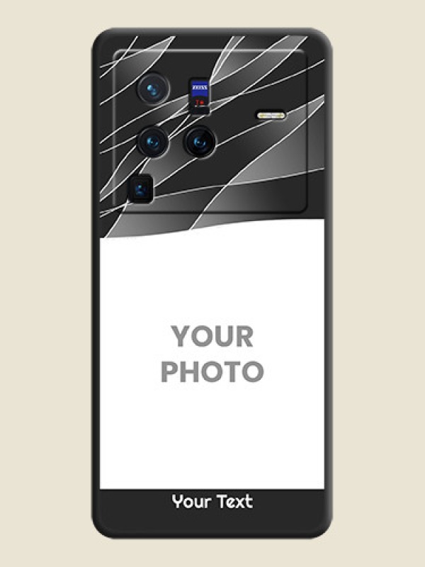 Custom Mixed Wave Lines on Photo on Space Black Soft Matte Mobile Cover - Vivo X80 Pro 5G - alternate view
