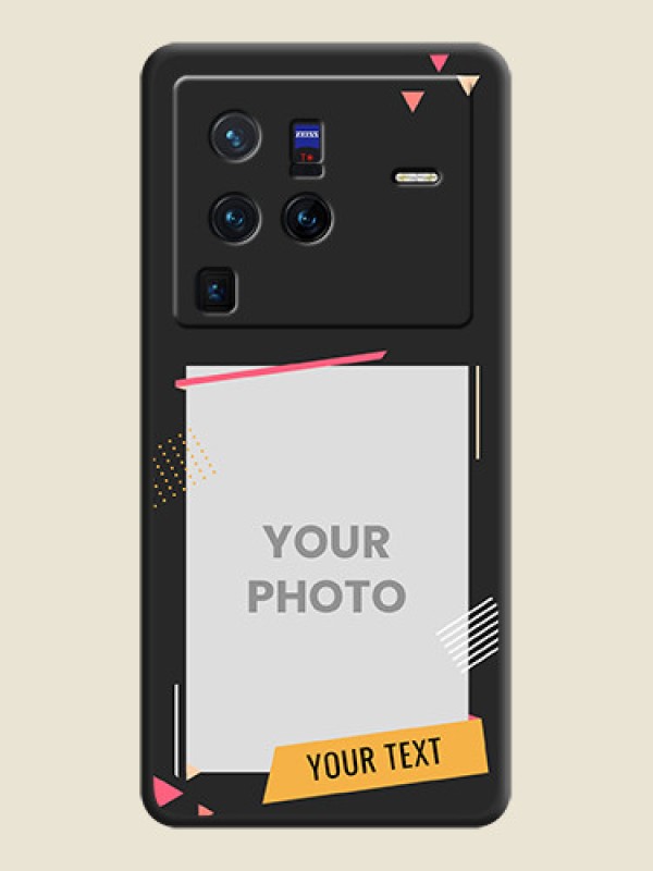 Custom Photo Frame with Triangle Small Dots on Photo on Space Black Soft Matte Back Cover - Vivo X80 Pro 5G - alternate view