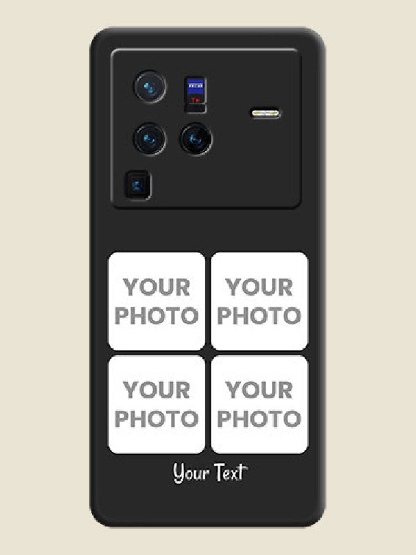 Custom Floral Art with 6 Image Holder on Photo on Space Black Soft Matte Mobile Case - Vivo X80 Pro 5G - alternate view