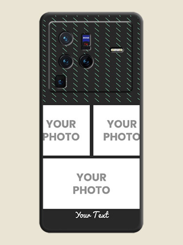 Custom Cross Dotted Pattern with 2 Image Holder  on Personalised Space Black Soft Matte Cases - Vivo X80 Pro 5G - alternate view