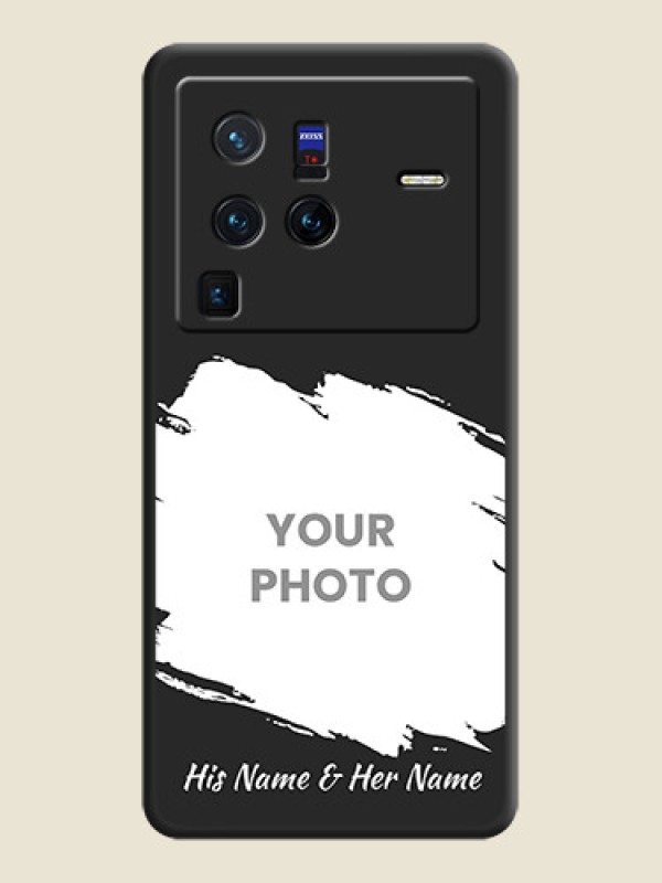 Custom Grunge Brush Strokes on Photo on Space Black Soft Matte Back Cover - Vivo X80 Pro 5G - alternate view