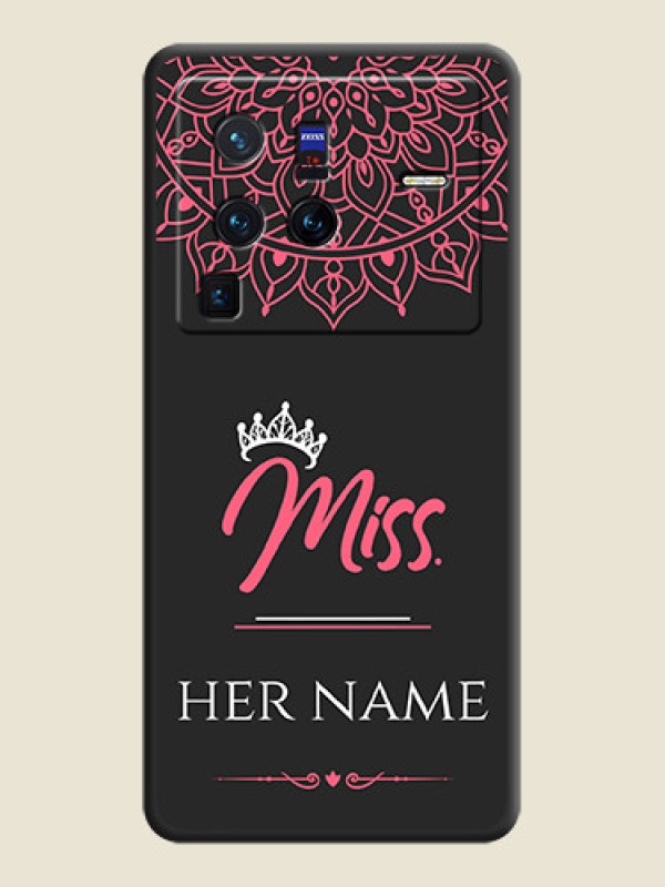 Custom Mrs Name with Floral Design on Space Black Personalized Soft Matte Phone Covers - Vivo X80 Pro 5G - alternate view