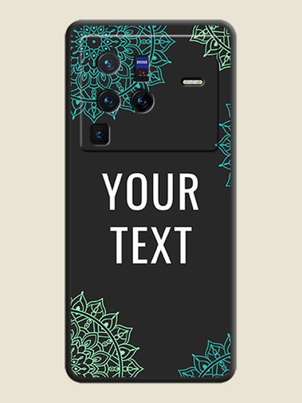 Custom Your Name with Floral Design on Space Black Custom Soft Matte Back Cover - Vivo X80 Pro 5G - alternate view