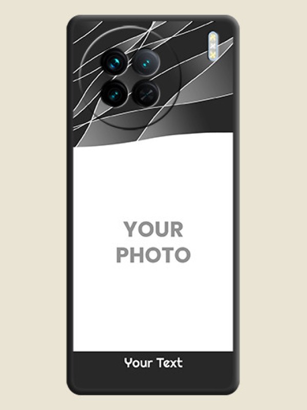 Custom Mixed Wave Lines on Photo on Space Black Soft Matte Mobile Cover - Vivo X90 5G - alternate view
