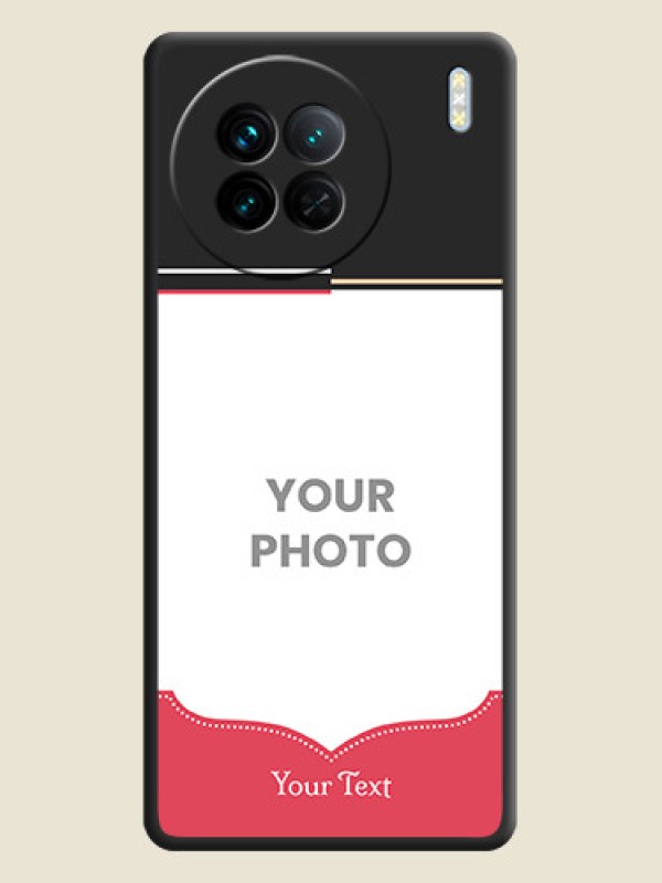 Custom Classic Plain Design with Name on Photo on Space Black Soft Matte Phone Cover - Vivo X90 5G - alternate view