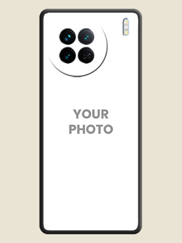 Custom Full Single Pic Upload On Space Black Personalized Soft Matte Phone Covers -Vivo X90 5G - alternate view