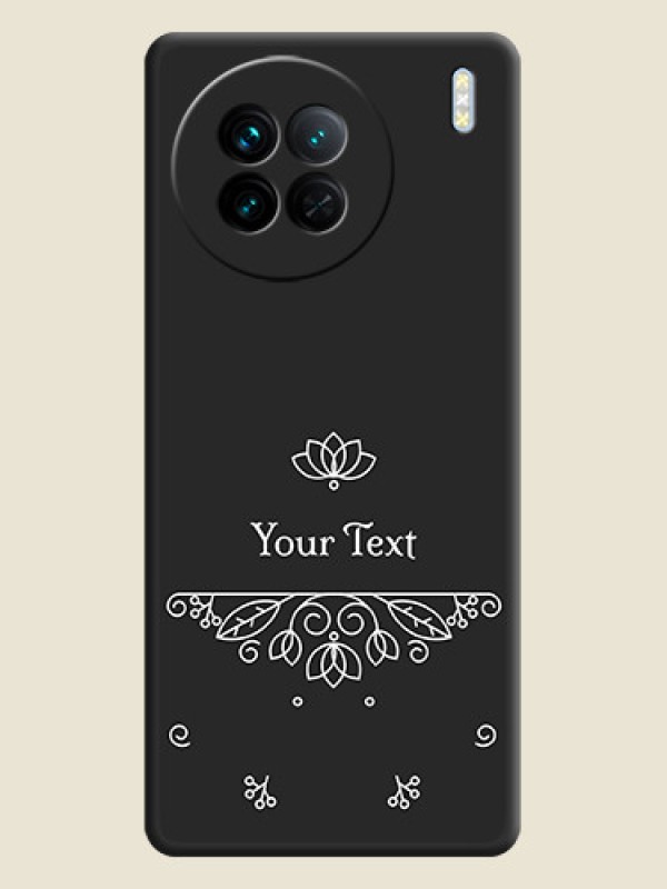 Custom Lotus Garden Custom Text On Space Black Personalized Soft Matte Phone Covers -Vivo X90 5G - alternate view