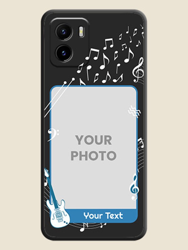 Custom Musical Theme Design with Text on Photo on Space Black Soft Matte Mobile Case - Vivo Y01 - alternate view