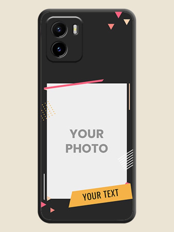 Custom Photo Frame with Triangle Small Dots on Photo on Space Black Soft Matte Back Cover - Vivo Y01 - alternate view