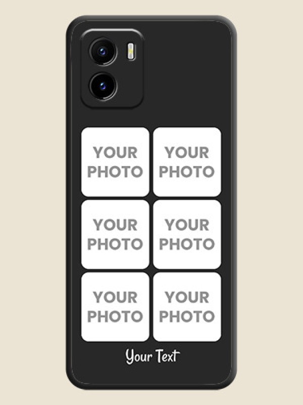 Custom Floral Art with 6 Image Holder on Photo on Space Black Soft Matte Mobile Case - Vivo Y01 - alternate view