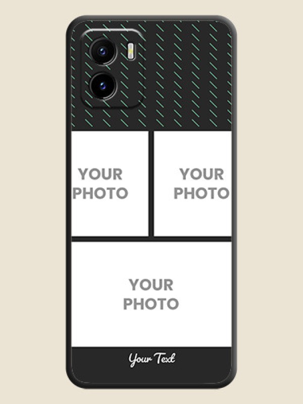 Custom Cross Dotted Pattern with 2 Image Holder  on Personalised Space Black Soft Matte Cases - Vivo Y01 - alternate view