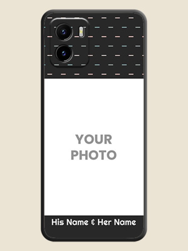 Custom Line Pattern Design with Text on Space Black Custom Soft Matte Phone Back Cover - Vivo Y01 - alternate view