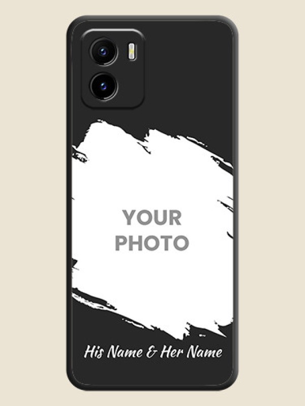 Custom Grunge Brush Strokes on Photo on Space Black Soft Matte Back Cover - Vivo Y01 - alternate view
