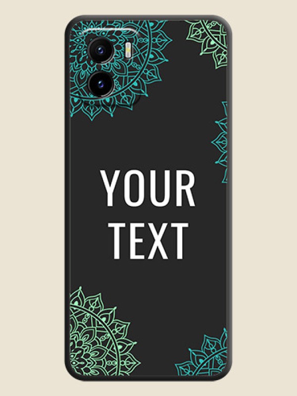 Custom Your Name with Floral Design on Space Black Custom Soft Matte Back Cover - Vivo Y01 - alternate view